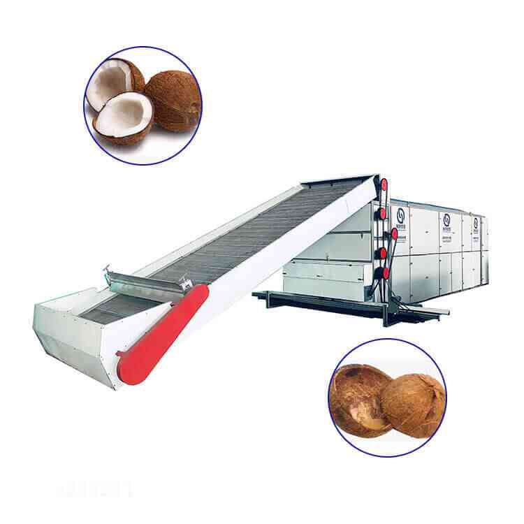 coconut husk continuous mesh belt dryer